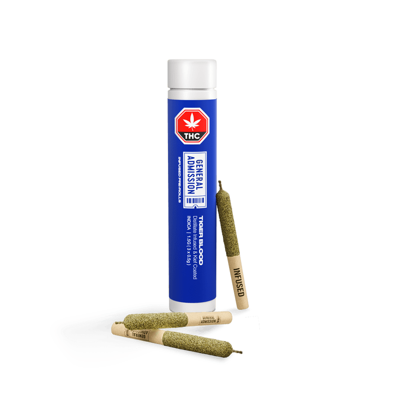 Tiger Blood - 3 x 0.5g Indica Distillate Infused Joints | General Admission