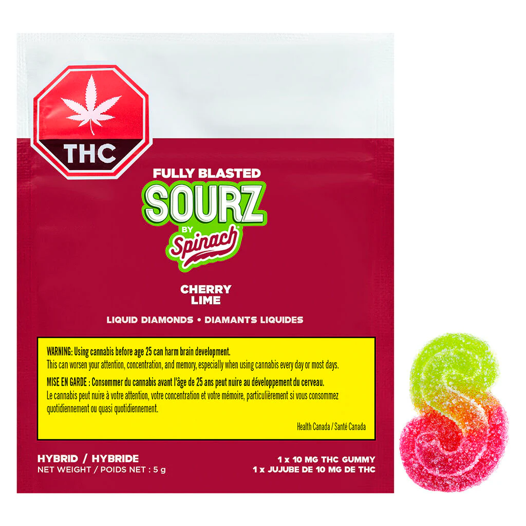 Fully Blasted Cherry Lime - 1 x 10mg Hybrid Gummies | SOURZ by Spinach