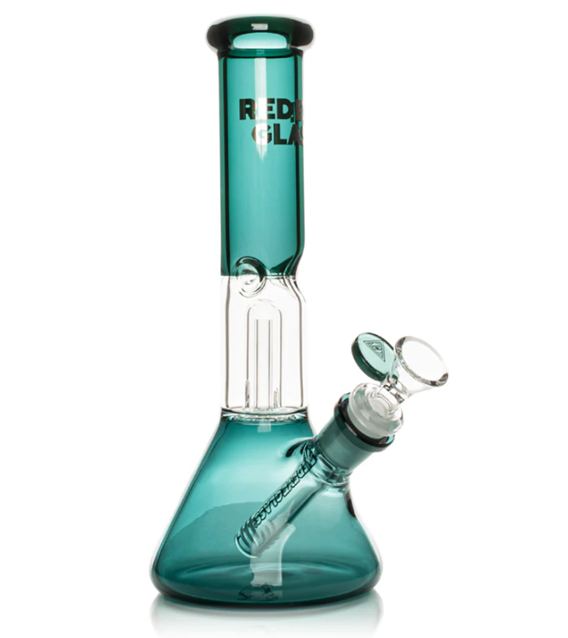 10" Tall Teal Beaker Base  Water Pipe W/Dome Perc