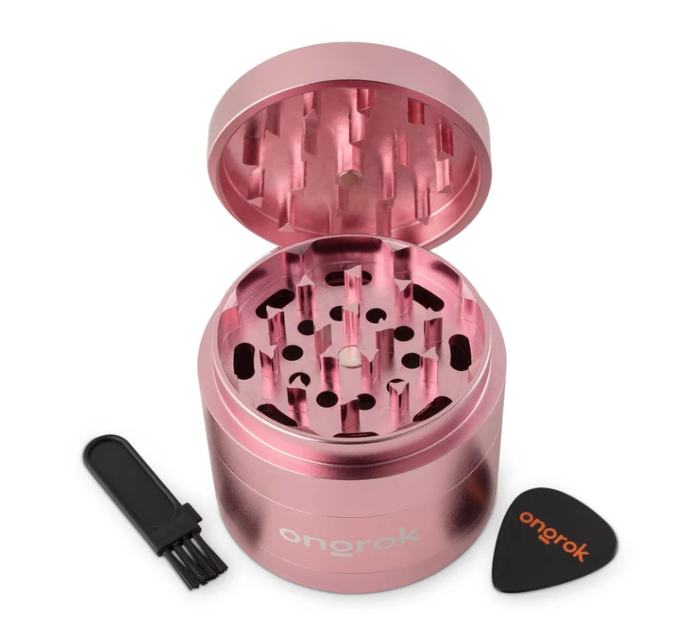 4 Piece Triangular Teeth EZ Grinder  Rose Gold