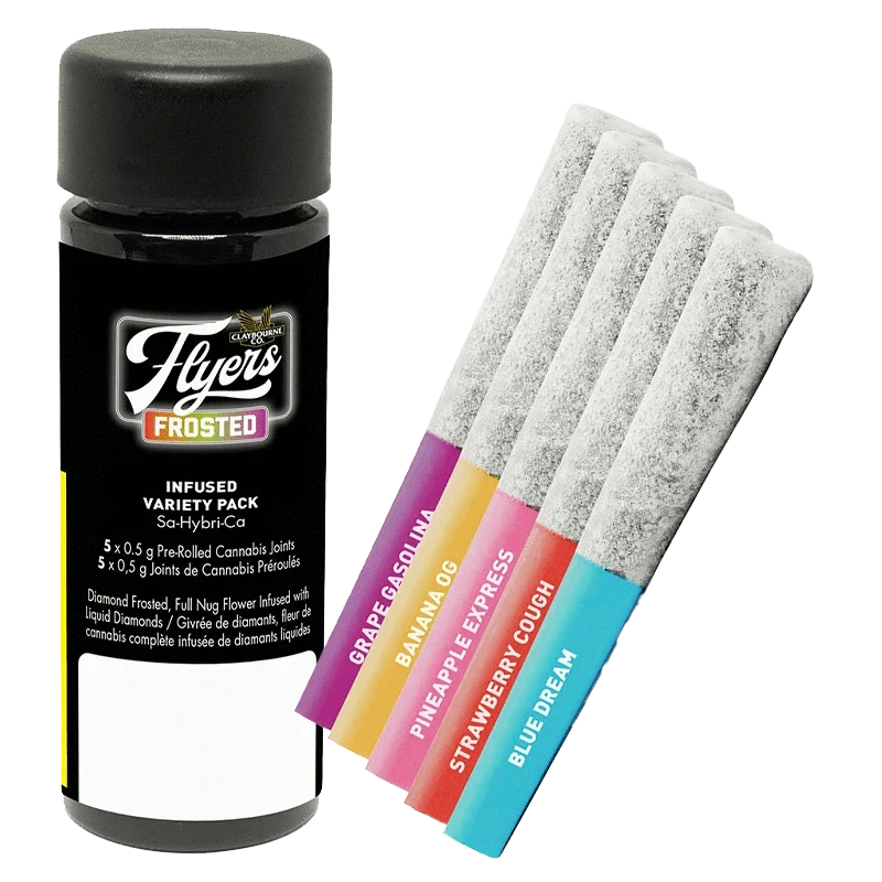 Frosted Flyers Flavour Pack - 5 x 0.5g Hybrid Infused Joints | Claybourne