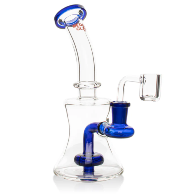 Red Eye Glass 8" Tall Blue Concentrate Rig W/UFO Perc