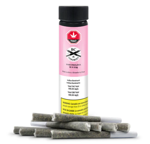 Pink Pavlova - 10 X 0.5g Indica Joints | BC Doobies