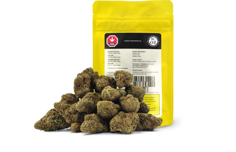 Durban Tropegranate- 28g Sativa Whole Flower | Bc Oz