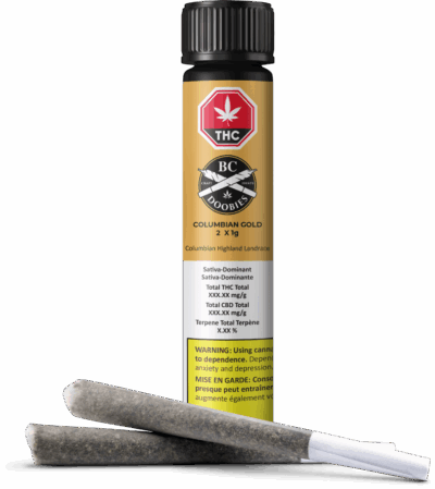 Columbian Gold - 2 X 1g Sativa Joints | BC Doobies