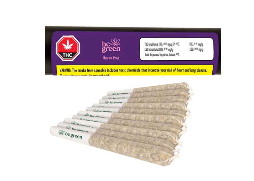 Unicorn Poop - 10 X 0.5g Indica Joints | BC Green