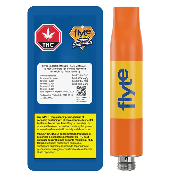 Yuzu Mandarin Liquid Diamonds - 1g Sativa Cartridges | Flyte Liquid Diamonds