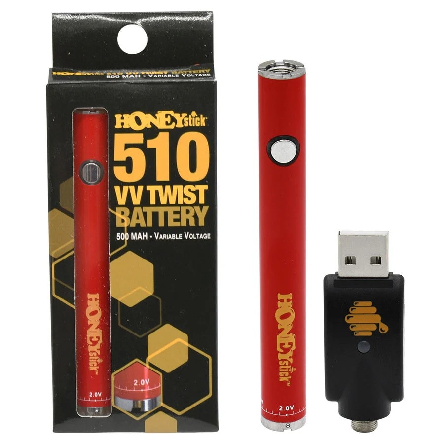 510 Twist 500mAh VV Battery Red  Honey Stick