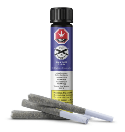 Sin N' Juice - 3 X 0.5g Sativa Joints | BC Doobies
