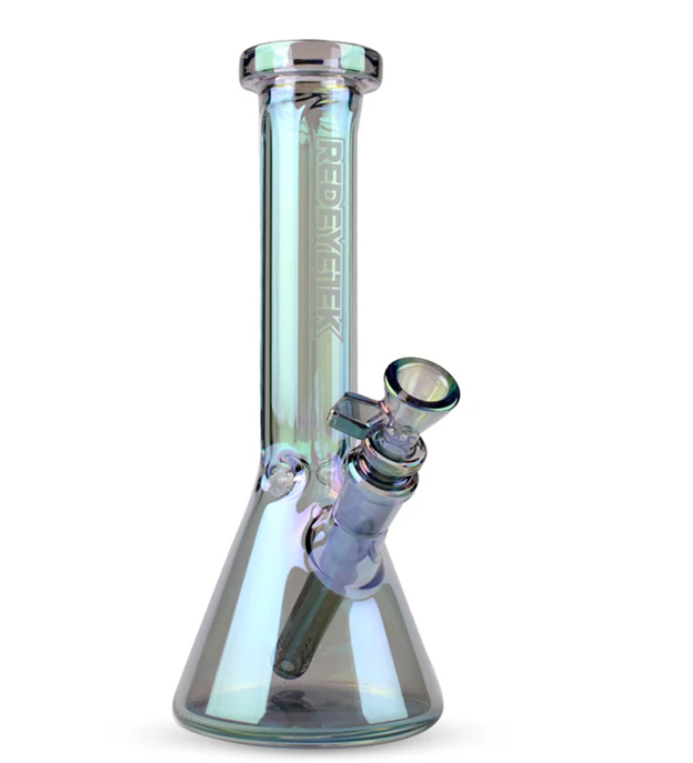 Red Eye Tek 12" Tall Green Metallic  Terminator Finish Hex Top Beaker Tube