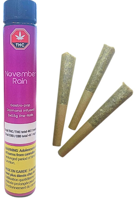 Gastro Pop Diamonds Infused Pre Roll - 3 x 0.5g Hybrid | November Rain