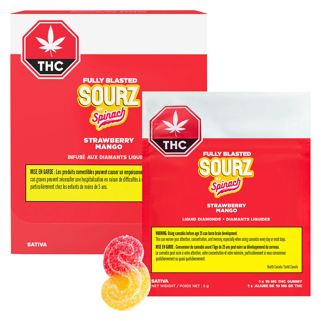 Fully Blasted Strawberry Mango - 10 X 5g Sativa Gummies | Sourz By Spinach