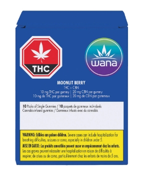 Moonlit Berry Chews THC:CBN - 10 X 10:20mg Gummies | Wana