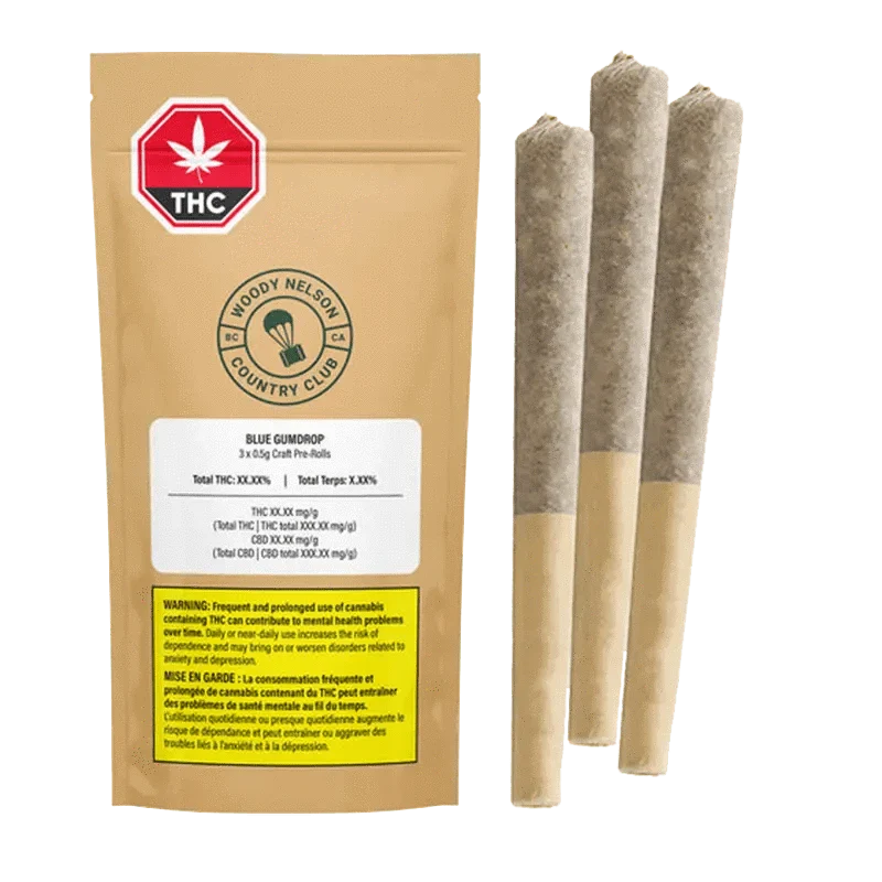 Product image Blue Gumdrop - 3 X 0.5g Indica Joints | Woody Nelson Country Club 1
