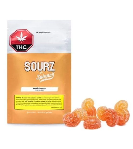 Product image Peach Orange 1:1 - 5 x 2mg Hybrid Gummies | Spinach 1