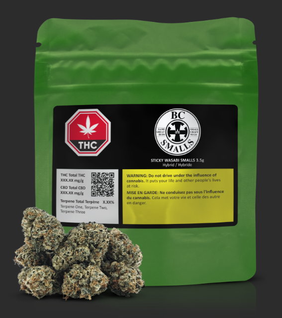 Sticky Wasabi Smalls - 3.5g Hybrid Whole Flower | Bc Smalls