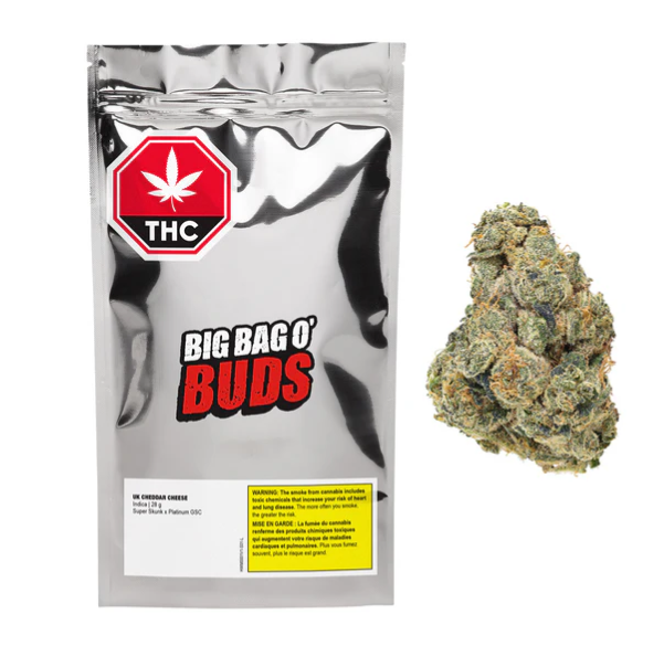 Uk Cheddar Cheese - 28g Indica Whole Flower | Big Bag O' Buds