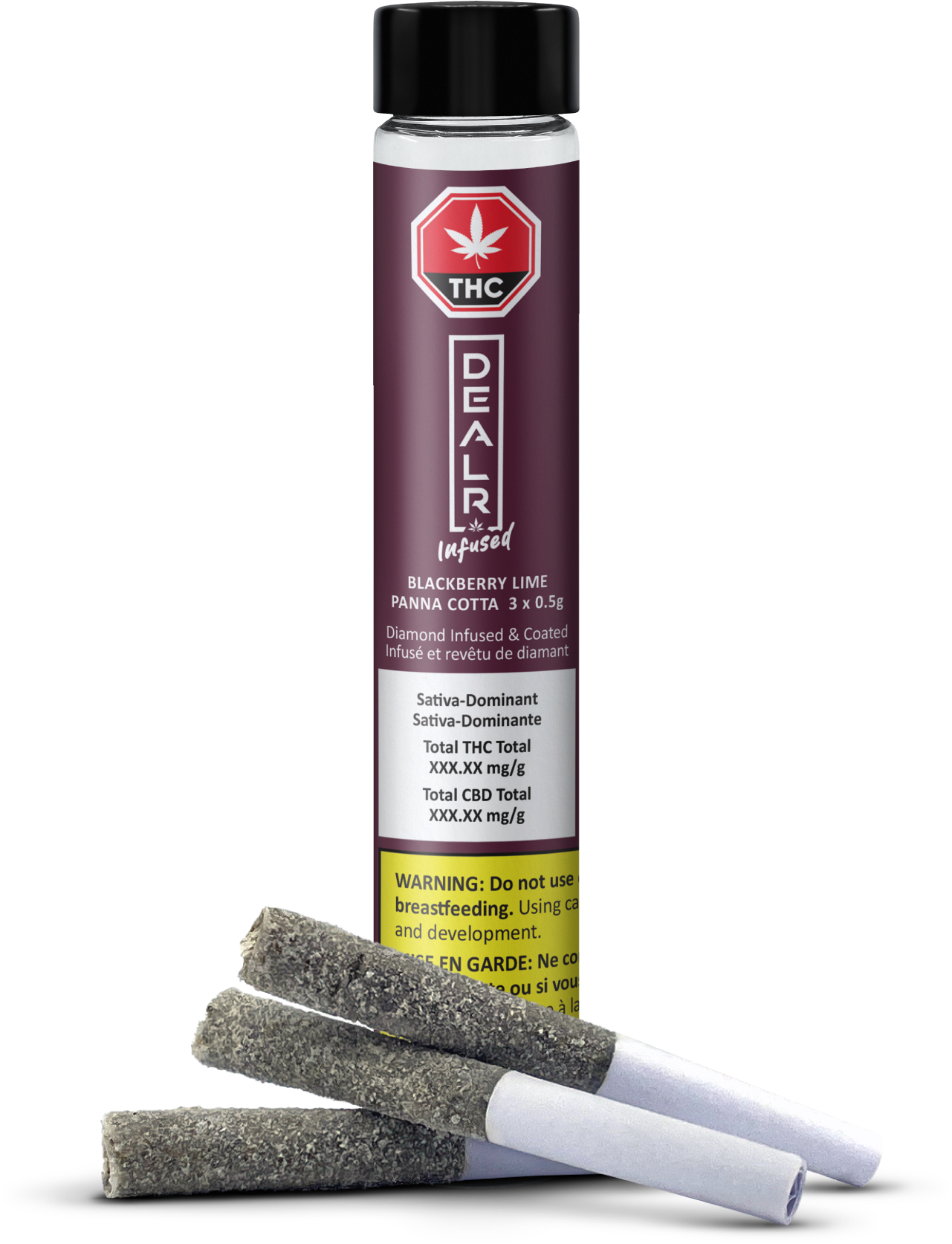Blackberry Lime Panna Cotta Infused - 3 X 0.5g Sativa Infused Joints | Dealr Infused