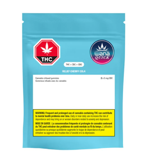 Relief Cherry Cola THC:CBC:CBG Chews 2 X 5:5:5mg Gummies | Wana Quick