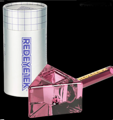 Product image 4.5" Pink Triangle Bowl pipe  Red Eye 1