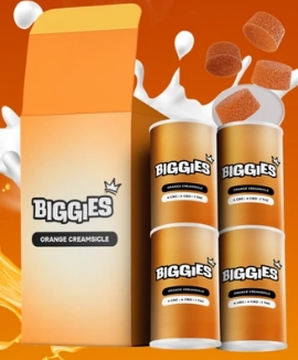 Product image Orange Creamsicle Live Resin THC:CBD:CBG Gummies - 16 X 2.5/10mg/10mg Hybrid Gummies | Biggies 1