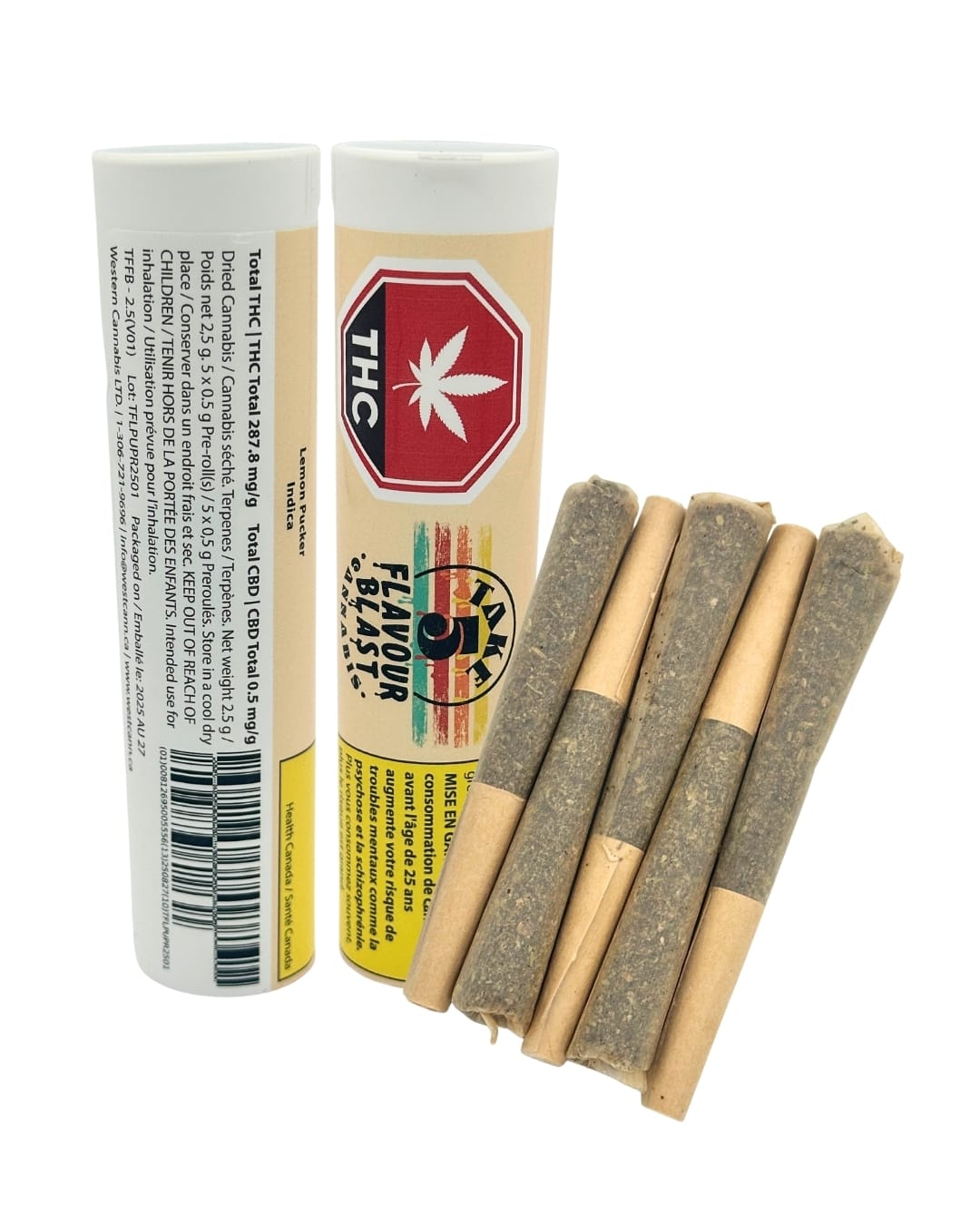 TAKE 5 - LEMON PUCKER INDICA PRE ROLLS 5 X .5G 