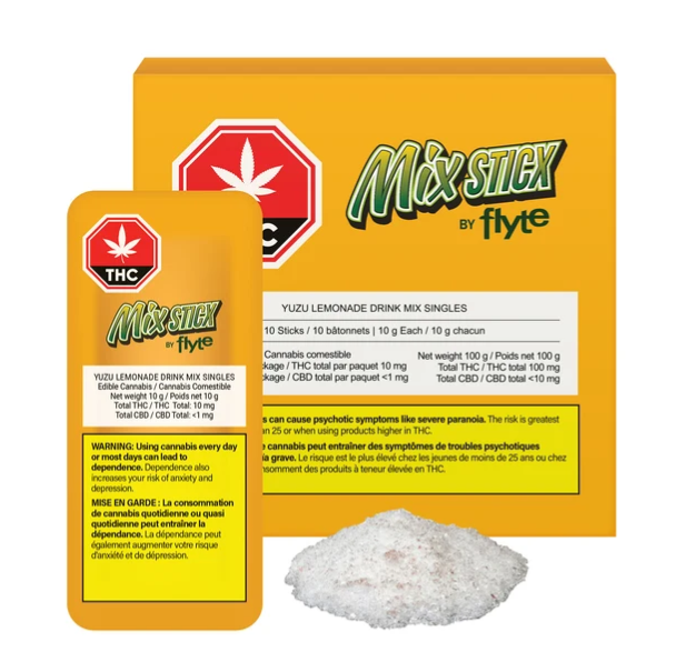 Mix Sticx Yuzu Lemonade Drink Mix Multi Pack 10 X 10mg THC Blend Ready To Go | Flyte