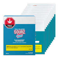 Fully Blasted Blue Raspberry Watermelon 10 x 10mg Indica Gummies | Sourz By Spinach
