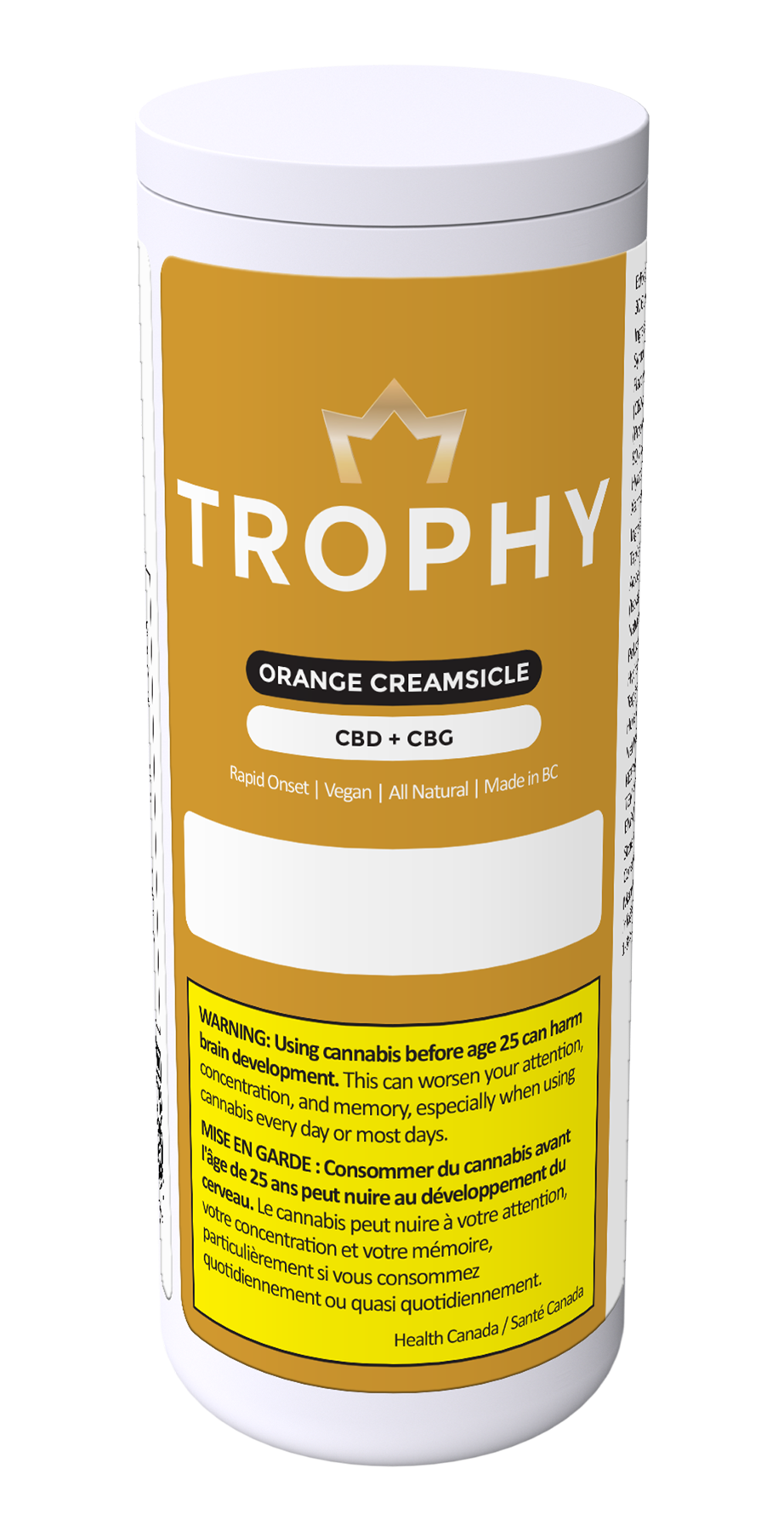 Orange Creamsicle CBD:CBG Gummies - 20 X 5:5 Hybrid Gummies | Trophy