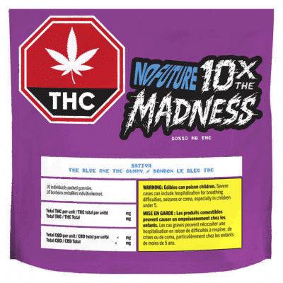 10x The Madness The Blue One - 10 x 10mg Sativa Gummies | No Future