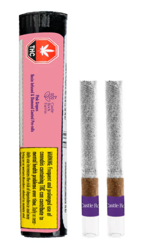 Pink Grapes Live Rosin & Diamond Infused - 2 X 1g Sativa Infused Joints | Castle Rock Farms