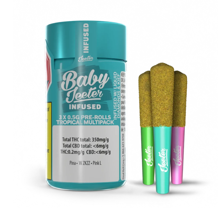 Baby Jeeter Tropical Pack Infused - 3 X 0.5g Hybrid Infused Joints | Jeeter