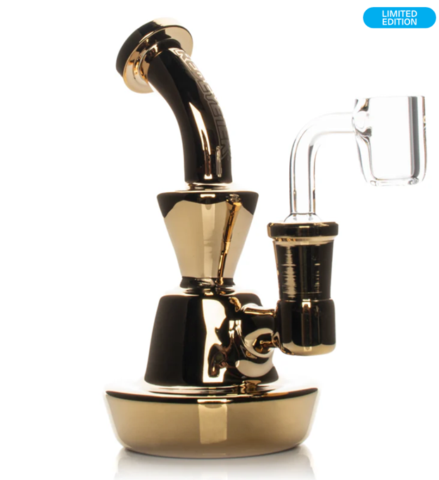 5" Tall Gold Terminator Finish  Concentrate Rig W/Quartz Banger