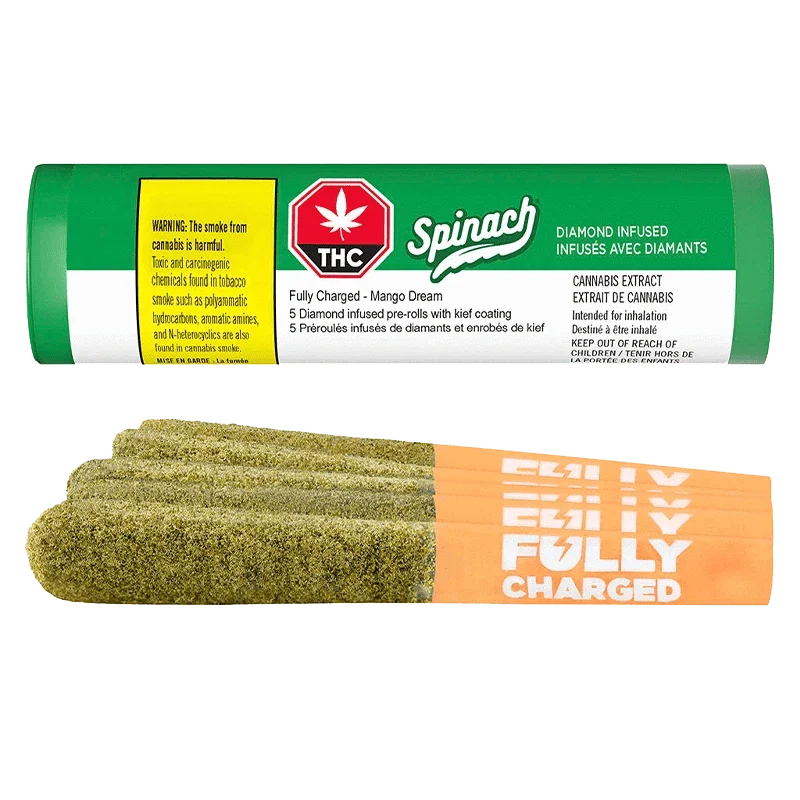SPINACH FULLY CHARGED - MANGO DREAM INFUSED PRE-ROLLS - 5 x 0.5g