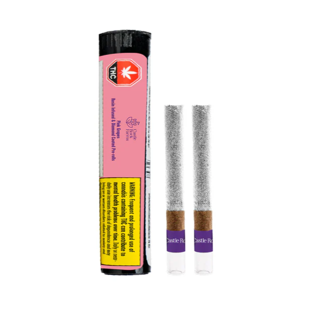 Product image Pink Grapes Live Rosin & Diamond Infused - 2 X 1g Sativa Infused Joints | Castle Rock Farms 1