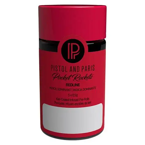 Pocket Rockets Redline Infused - 5 X 0.5 Indica Infused Joints | Pistol And Paris