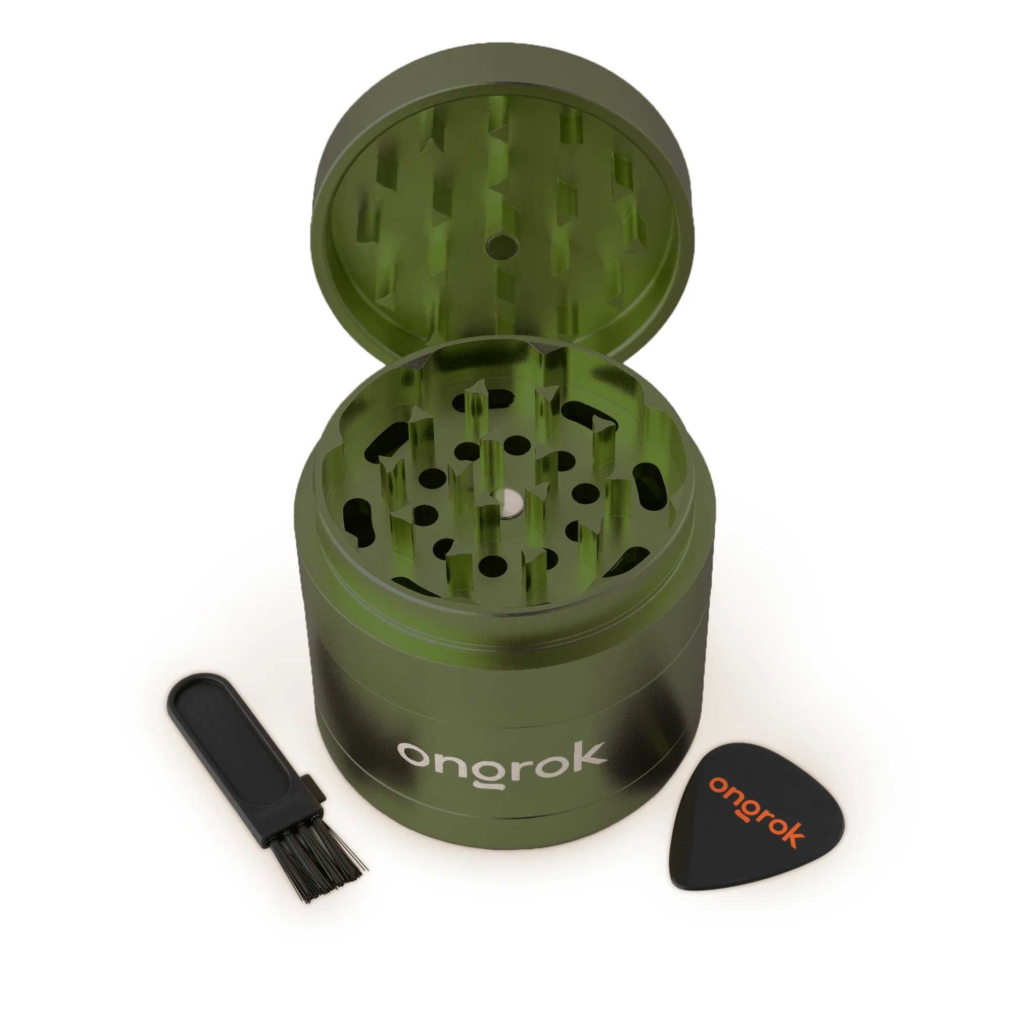 4 Piece Triangular Teeth EZ Grinder  Green