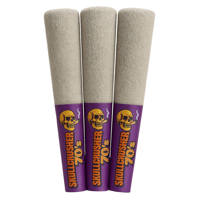Iced Raspberry - Quad Diamond Infused - 3 X 0.45g Indica Infused Joints | Skullcrusher 70's