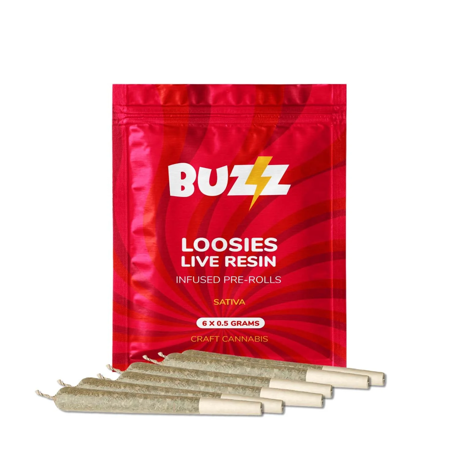 Loosies Live Resin - 6 x 0.5g Sativa Infused Joints | Buzz Cannabis