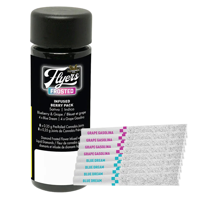 Frosted Flyers Berry Variety - 8 X 0.35g Hybrid Infused Joints | Claybourne