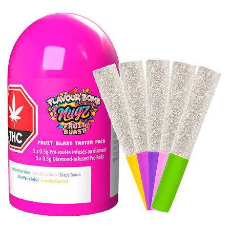 Flavour Bomb Fruit Blast Taster - 5 X 0.5g Hybrid Infused Joints | Nugz