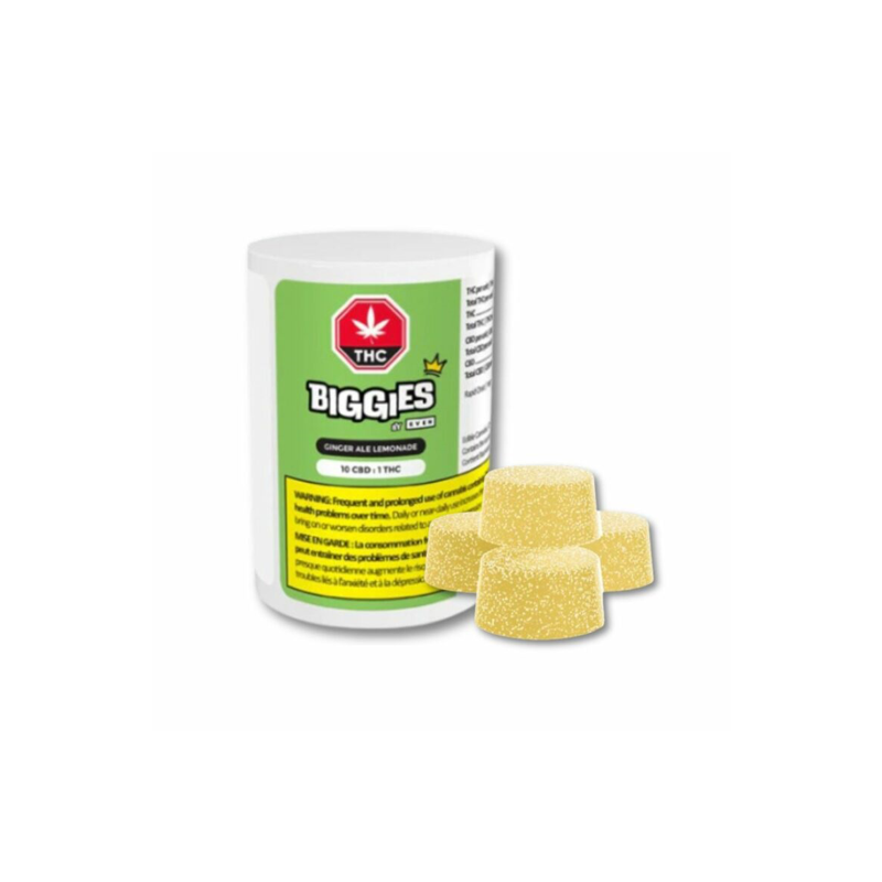 Ginger Ale Lemonade Live Resin THC:CBD Gummies - 4 X 2.5/25mg Hybrid Gummies | Biggies