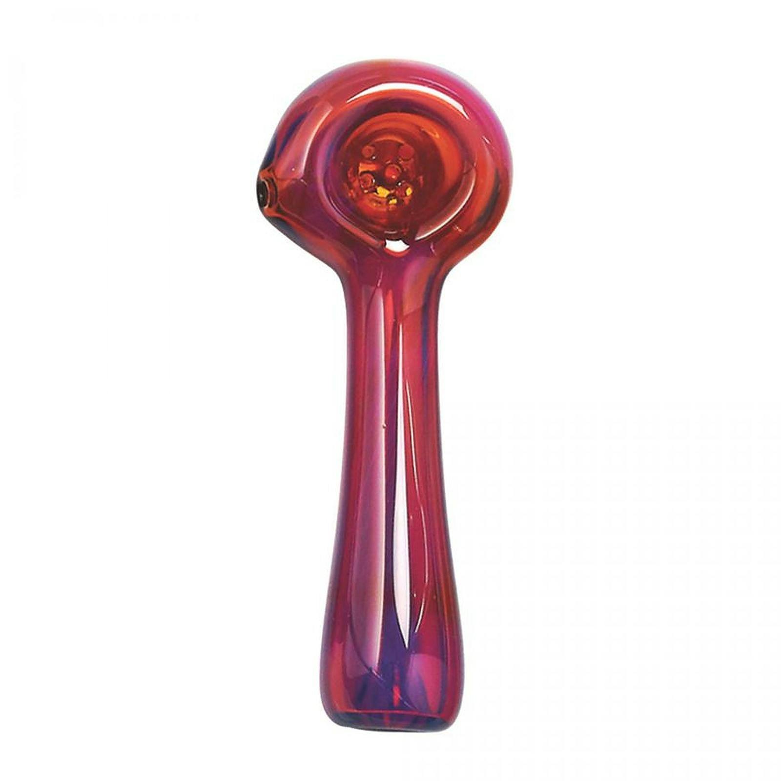 Glass 4.5" Amber Solid Colour Spoon  Red Eye