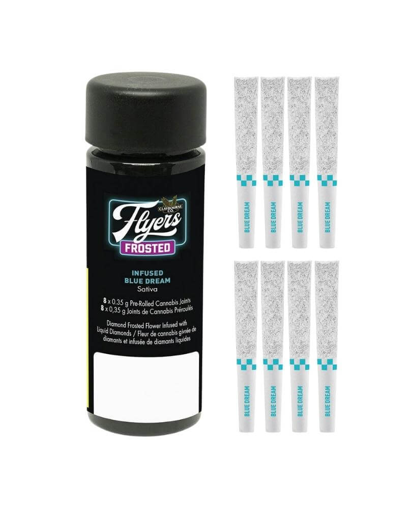 Frosted Flyers Blue Dream Infused - 8 X 0.35g Sativa Infused Joints | Claybourne