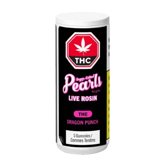 Product image Dragon Punch Live Rosin Chews 5 X 2mg THC Indica Gummies | Pearls By Grön 1
