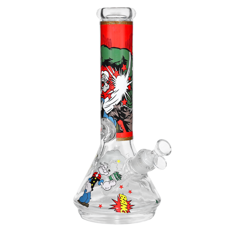 12" 7mm Mystery Rips Glass Bong - Popeye | Smoke Arsenal 
