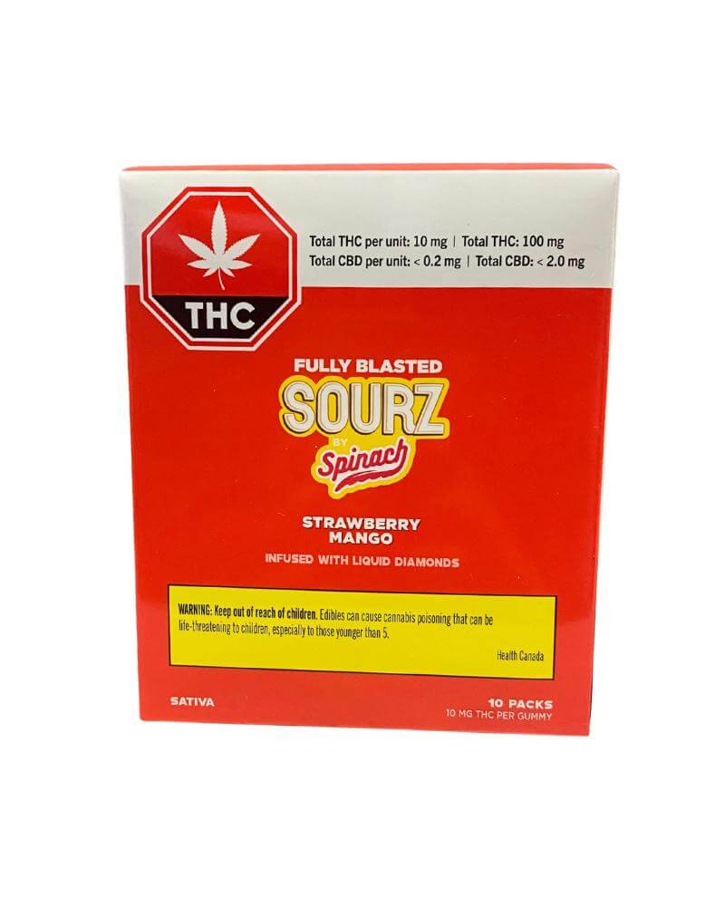 Fully Blasted Strawberry Mango - 10 X 5g Sativa Gummies | Sourz By Spinach