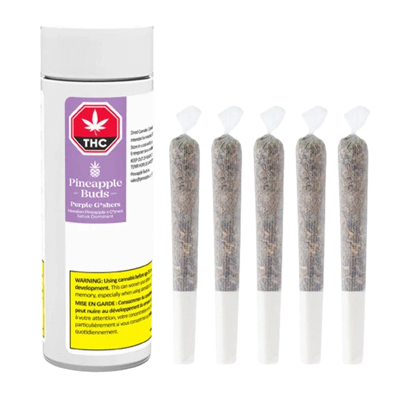 Purple G*shers - 5 x 0.5g Sativa Joints | Pineapple Buds