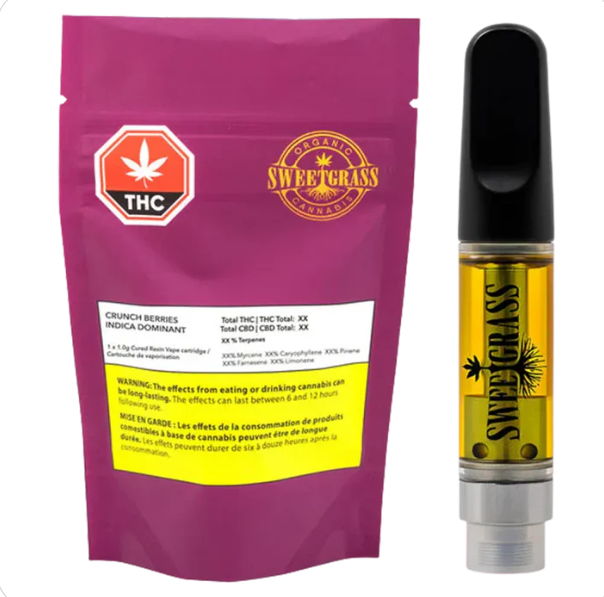Crunch Berries Cured Resin - 1g Indica Cartridges | Sweetgrass Cannabis
