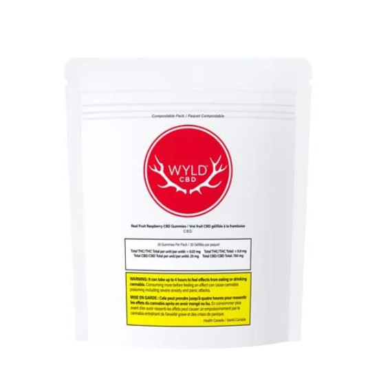 Real Fruit Raspberry Cbd Gummies -  30 X 25mg CBD Blend Gummies | Wyld